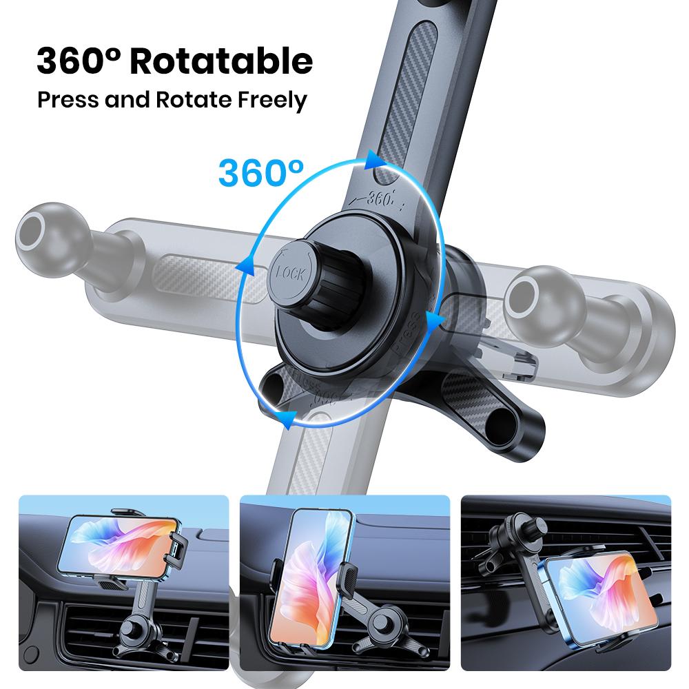 TOPK Super Stable Car Phone Holder, Magnetic Phone Holder Car Dashboard and Air Vent Mount, Compatible with All Smartphones