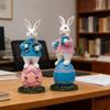 Standing Bunny Egg Statue Handmade Resin Rabbit Sculpture Cute Festival Decorations Garden Decor