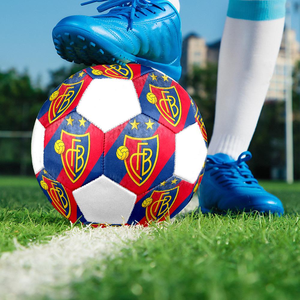1PC FC Basel team size 5 soccer ball PrahaIndoor Soccer Ball Colorful All Ages Machine Stitched PVC Competition Ready Durable High-Bounce