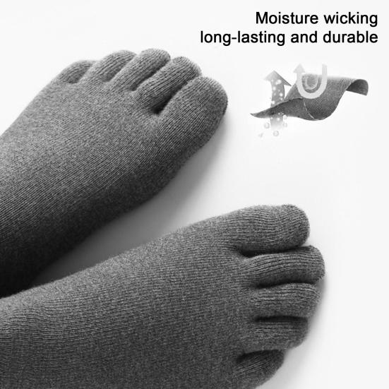 1 пара носков для ног осень-зима влагоотводящие дышащие супинаторы нескользящие мужские и женские спортивные беговые хлопковые носки с пятью пальцами