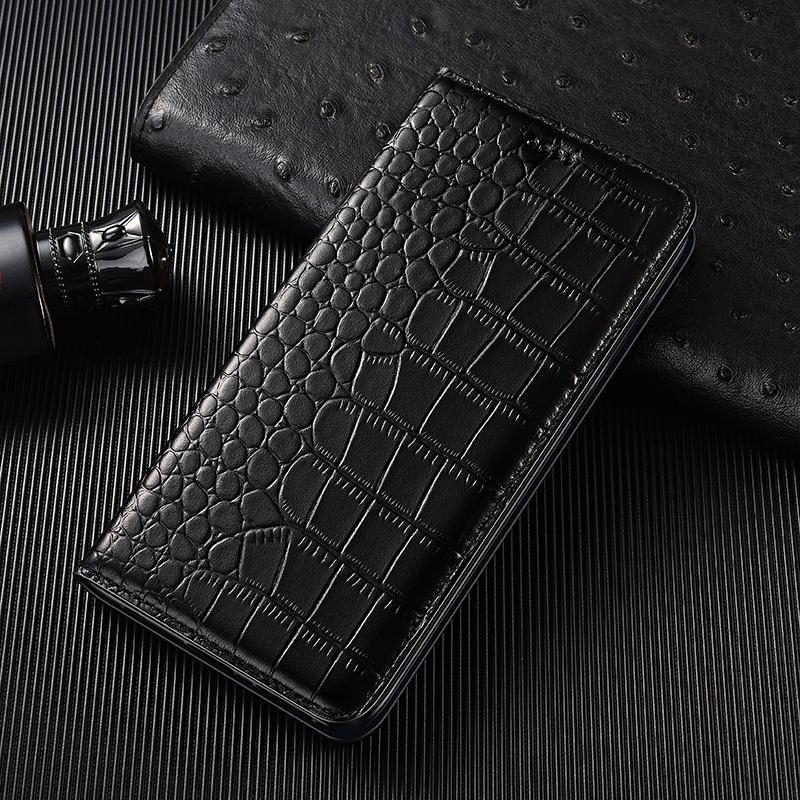 Crocodile Pattern Genuine Leather Flip Case for Apple iPhone 15 Pro Max / 15Pro Plus Business Retro Book Style Wallet Cover