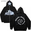 Oversized Zip-Up Hoodie With Graphic Print Streetwear Sweatshirt Women Y2K Hip Hop Style