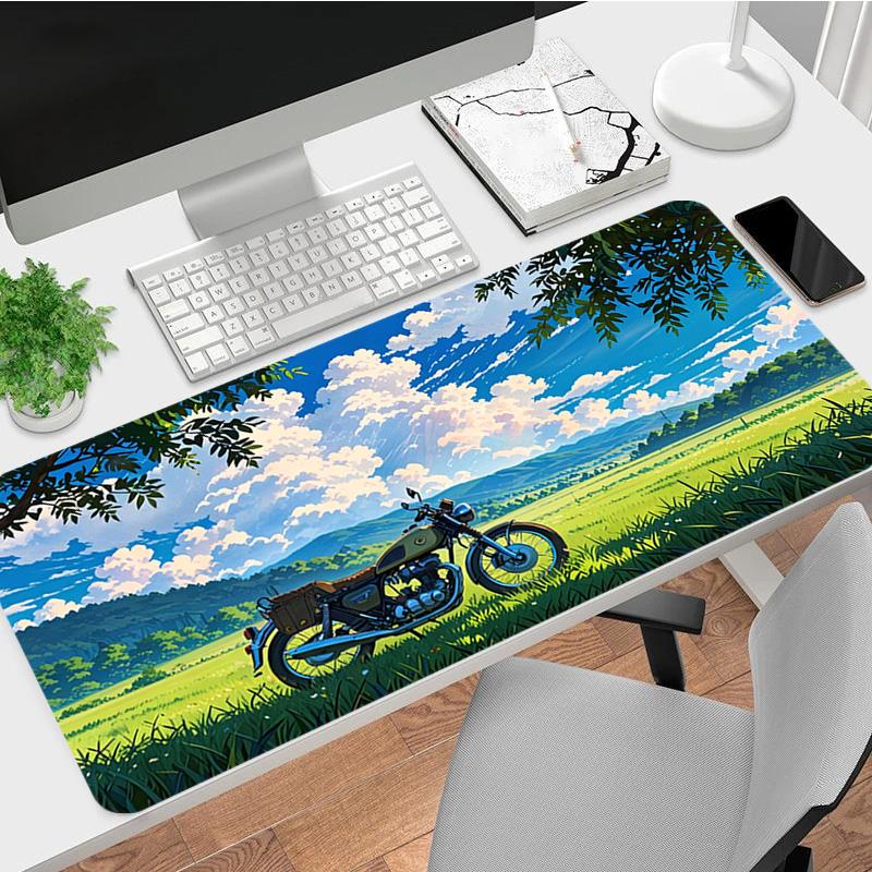 Motorcycle Landscape Xl Gaming Mouse Pad Nonslip Rubber Base Stitched Edge Waterproof Desk Mat For Pc Laptop Gamer Office Computer Accessories C929397