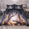 Digital Art Wolf Worrior Bedding Set King Queen Double Full Twin Single Size Bed Linen Set