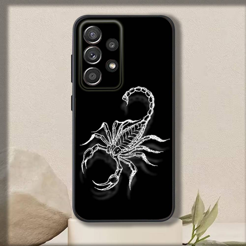 Чехол для телефона с изображением животного Скорпиона для Samsung S 25,24,23,22,30,21,10,9,Ultra,Plus,Lite,FE,4,5 G Мягкий Черный Чехол