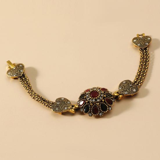 Ретро преувеличенная личность, искусственный драгоценный камень, цветок, золотой браслет, подарок