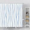Геометрическая волнистая линия Шторка для душа Современный минималистичный домашний декор Полиэстеровая ткань Занавеска для ванны Машинная стирка Крючок для ванной комнаты