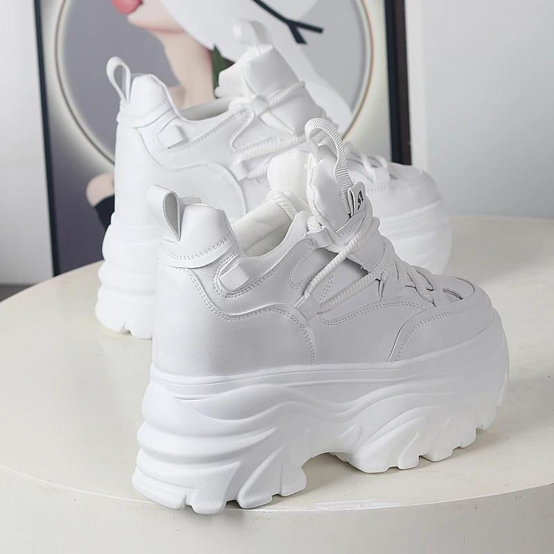 Мода 10СМ 12СМ Высокое Качество Натуральная Кожа Платформа Обувь Буффало Женские Повседневные Кроссовки Круглый Носок Брендовая Роскошь Папины кроссовки