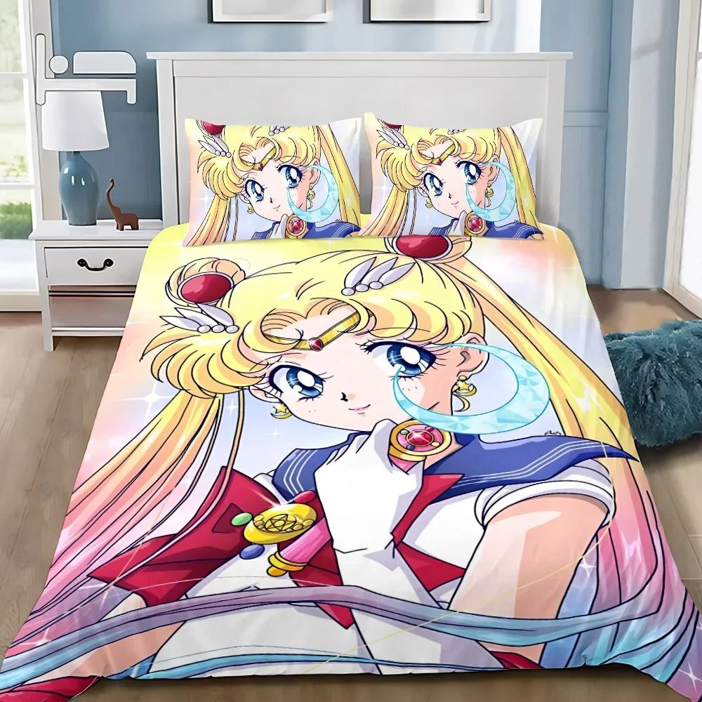New Japanese Anime Sailor Moon Bedding Set Beautiful Girl Quilt Cover Cute Printing Duvet Home for Teens Best Gifts