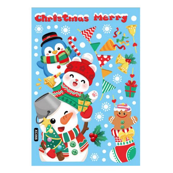 Праздничное рождественское окно цепляется за богатый рождественский элемент, создает атмосферу, милые зимние праздничные наклейки на окна, наклейки