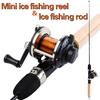 Удочка для зимней удочки и мини-катушка Телескопическая удочка Высокочувствительная комбинация удочек для зимней рыбалки