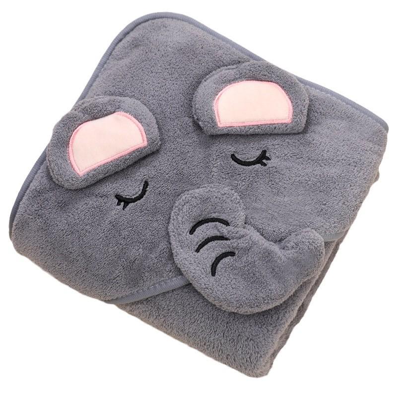 Newborn Hooded Coral Fleece Swaddle Blanket - Absorbent, Universal for All Seasons