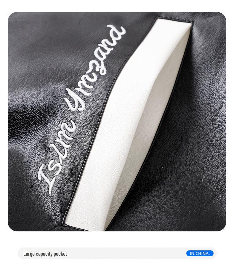 Мужская бейсбольная куртка из искусственной кожи в стиле «американский ретро» — весна/осень, стиль пилота