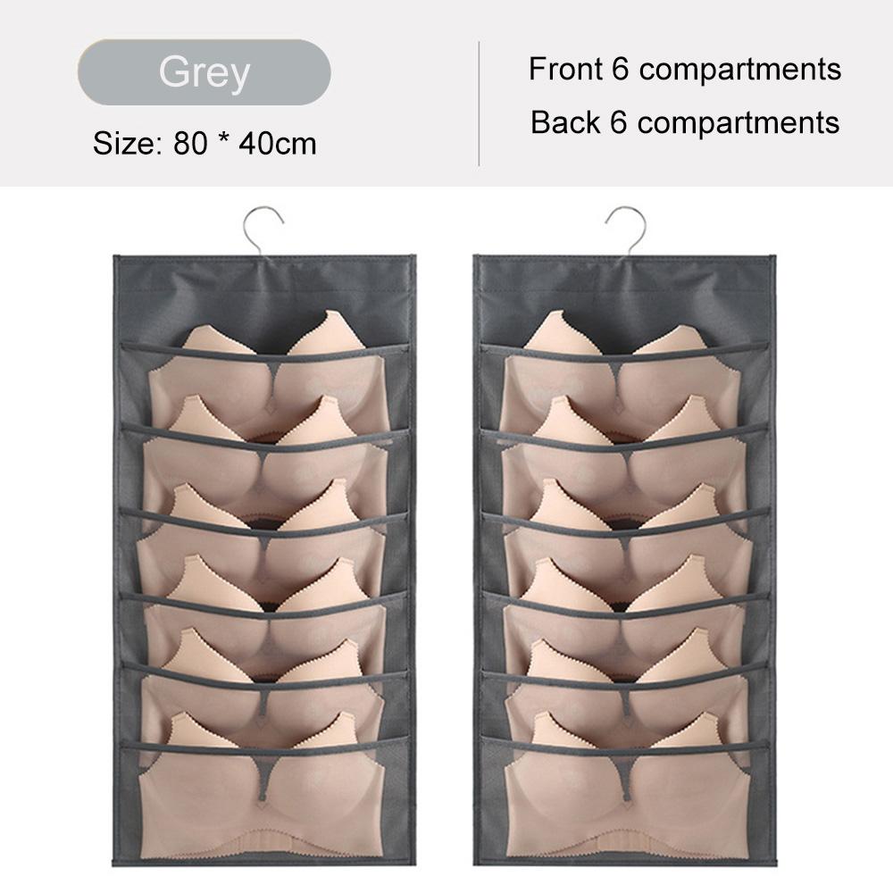 Двусторонняя подвесная сумка, складная сумка для хранения одежды, прозрачные носки, бюстгальтер, вешалка для нижнего белья, сумки-органайзеры для гардероба