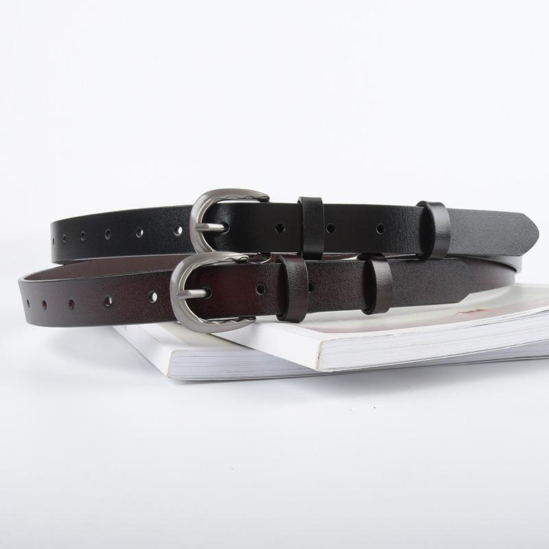 Женский ремень из коровьей кожи для женщин, классический, простой, повседневный, для брюк, джинсов, высококачественный женский ремень