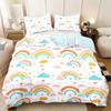 3pcs (1 Quilt Cover, 2 Pillowcases, No Core), Colorful and Cute Rainbow Element Printed Bedding Set, Soft and Comfortable