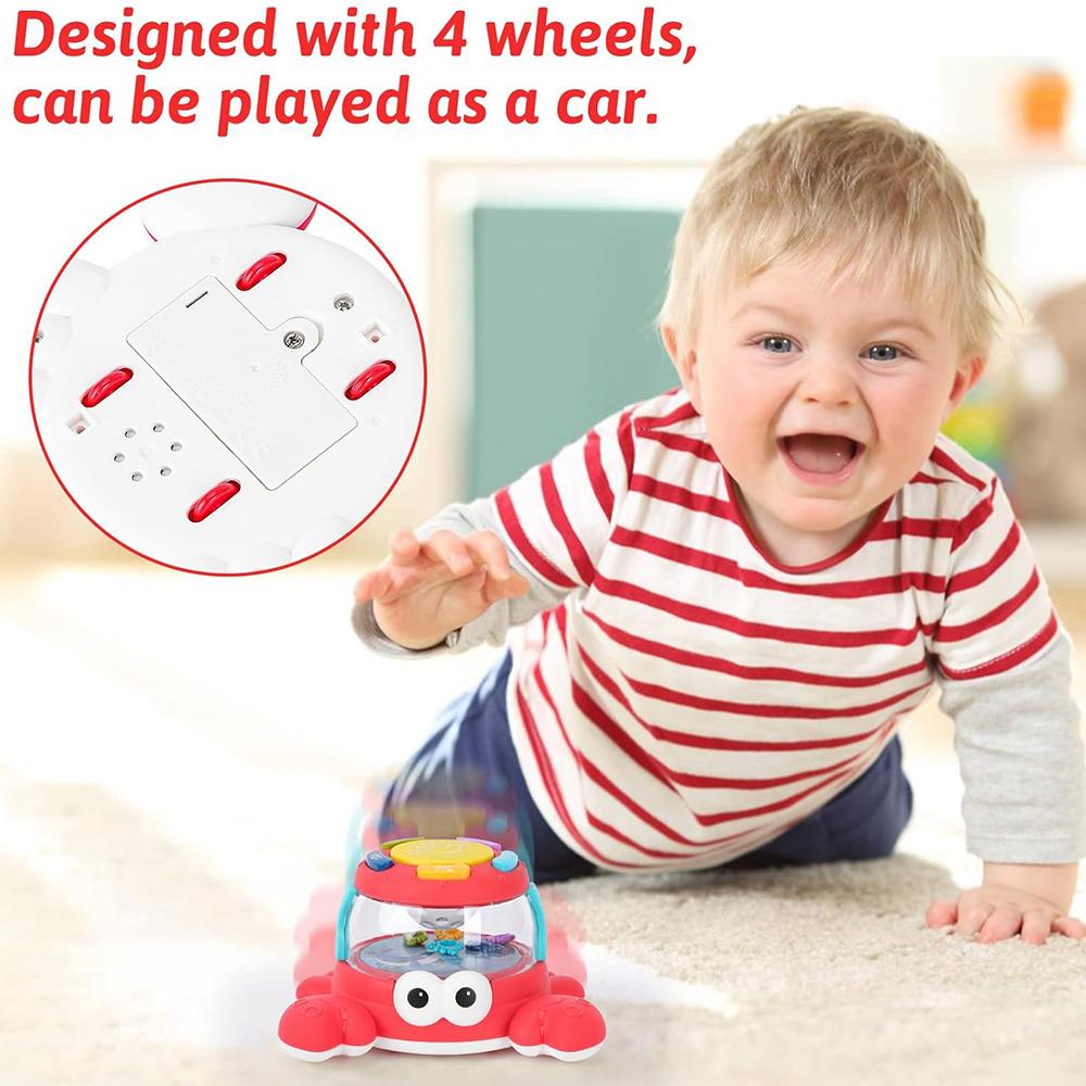 Детская музыкальная игрушка «Черепаха-краб», Музыкальный обучающий барабан, Развивает мелкую моторику, Взаимодействие родителей и детей, Подарок на день рождения