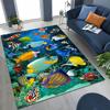 Underwater World Sea Dolphin Turtle Coral Rug for Bedroom Living Room Sofa Home Doormat Decor,Kids Non-slip Floor Mat
