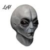 Soft Latex Alien Prop Halloween Grey Mask Full Head UFO Cosplay Mask with Big Realistic Eyes Sci Fi Party for Adults Trick or Treat Costume
