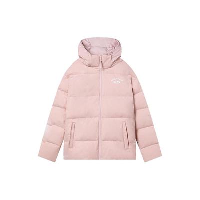 Fila Флисовая куртка-пуховик с капюшоном на молнии с буквенным принтом, унисекс, верхняя одежда, глиняно-розовый F11U349901F-PK