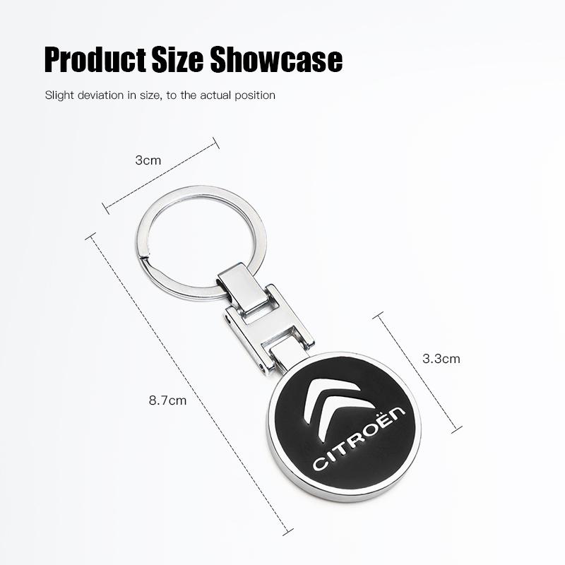 1Pcs High Quality Metal Car Logo Keychain For Citroen C1 DS3 C2 C3 Vts C4 Saxo C4L C5 C6 C8 Xsara C3-XR Picasso Berlingo Cactus