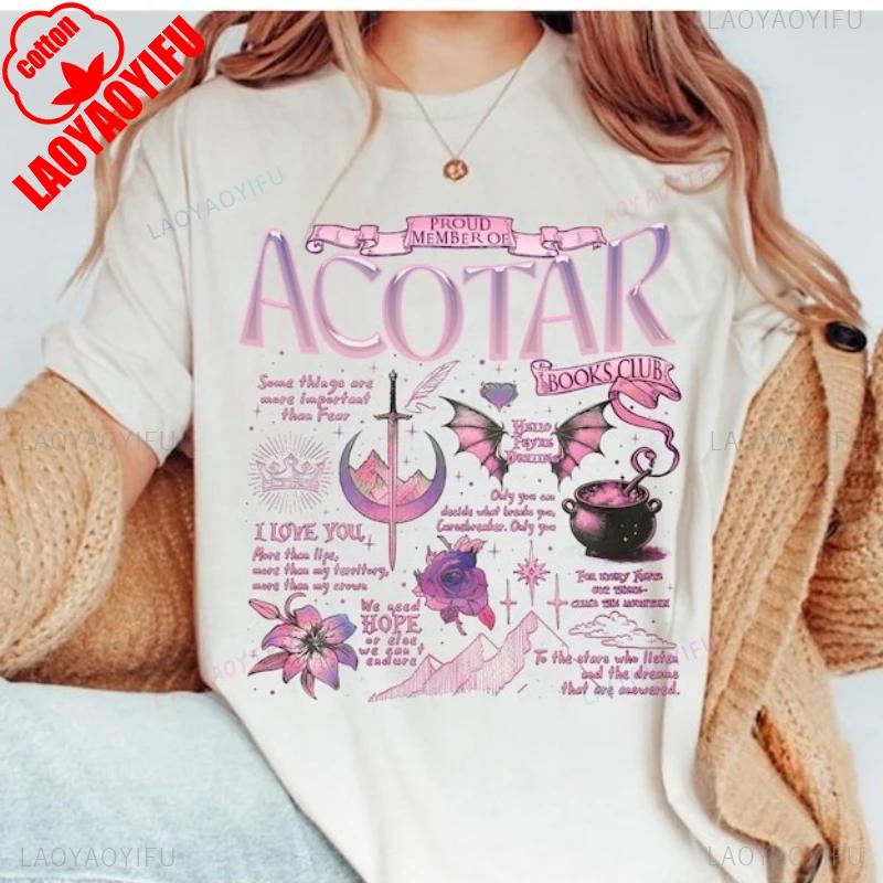 Футболка Книжного Клуба ACOTAR Гордый Участник Футболки Acotar Ночной Двор Подарок Веларис Валькирия Футболки Женская Одежда Кавайная Одежда Топ