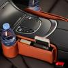 Car Seat Gap Storage Box with Cup Holder Large Capacity Wear Resistant Waterproof Center Console Car Interior Organizer