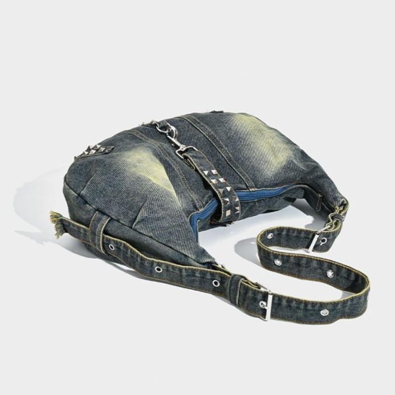JIAERDI Retro Large Capacity Denim Tote Bag Women Fashionable Casual Crossbody Bags Handbag Ladies Vintage Shoulder Bags 2025