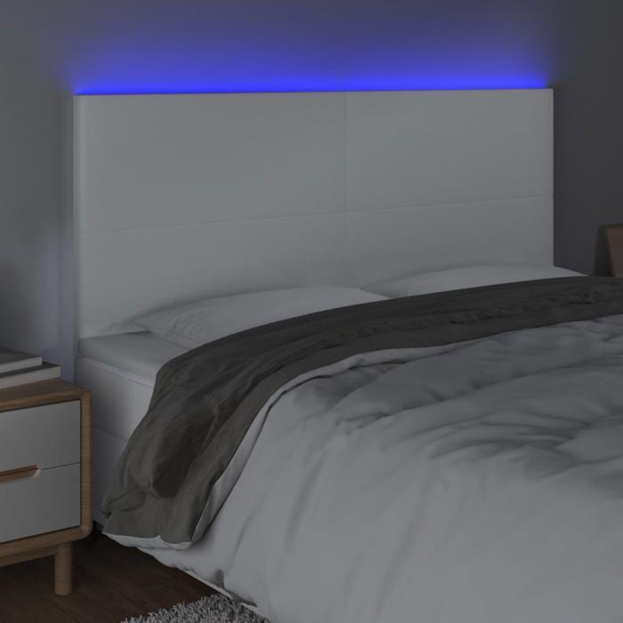 Tête de lit - MAISON EXCLUSIVE - 180 x 5 x 118/128 cm - Similicuir - LED intégrée - Hauteur réglable