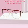 Wine Red Frame Cat Eye Nearsighted Glasses for Women Anti Blue Rays Spring Hinge Prescription Spectacles 0 -0 .5 -0 .75 To -6 .0