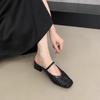 French Hand-woven Hollowed-out Thick-heeled Slippers Baotou Half Slippers Children Wear Summer New Mary Jane Sandals