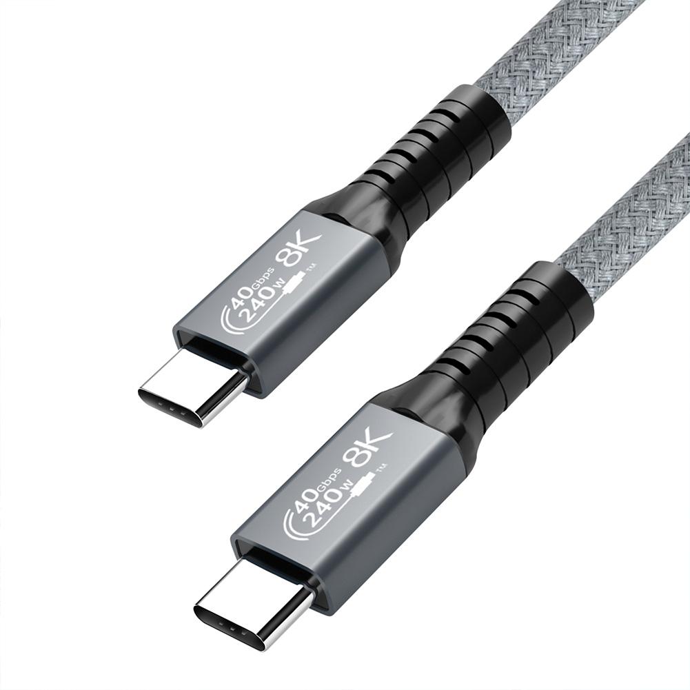 Кабель для передачи данных USB 4.0, совместимый с 4-мя Type-C, двусторонний, 8K, 40 Гбит/с, PD 240 Вт, кабель для быстрой зарядки