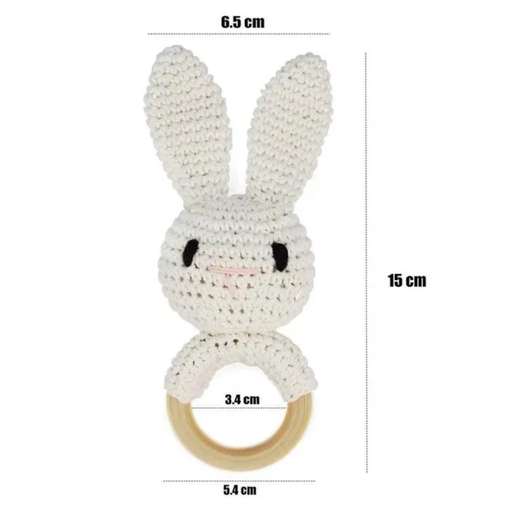 1Pc Customized Baby Teether Wooden Bracelet Crochet Rattle Toys BPA Free Crochet Lemon Bunny Rodent Rattle Newborn Toys Gift