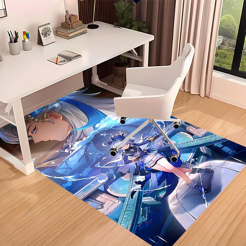 Genshin Impact Navelette Printed Absorbent Washable Carpet, Non-Slip Bathroom Mats, Kitchen Rugs, Yoga Mat,Living Room Entrance, Camping Picnic Rugs