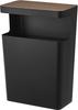 Yamazaki RIN Trash Can with W31 X D17 X Trash Side 1981 Top, Square, Brown, H42.5cm, Bag-Hidden Can, Table,