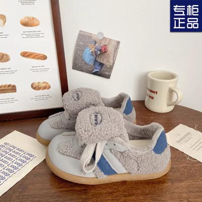 Повседневные туфли на плоской подошве, симпатичные, с круглым носком и юбкой, зимние новые немецкие кроссовки для женщин, универсальные, бархатные, теплые, модные, трендовые