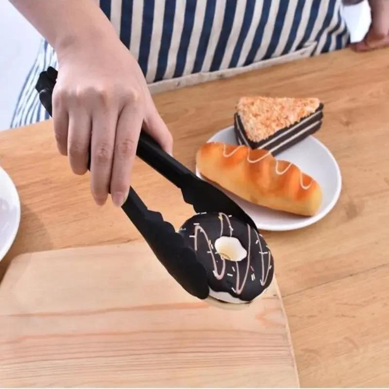 9/12/14Inch Silicone BBQ Grilling Tong Salad Bread Serving Tong Non-Stick Kitchen Barbecue Grilling Cooking TongNLock Food Clip
