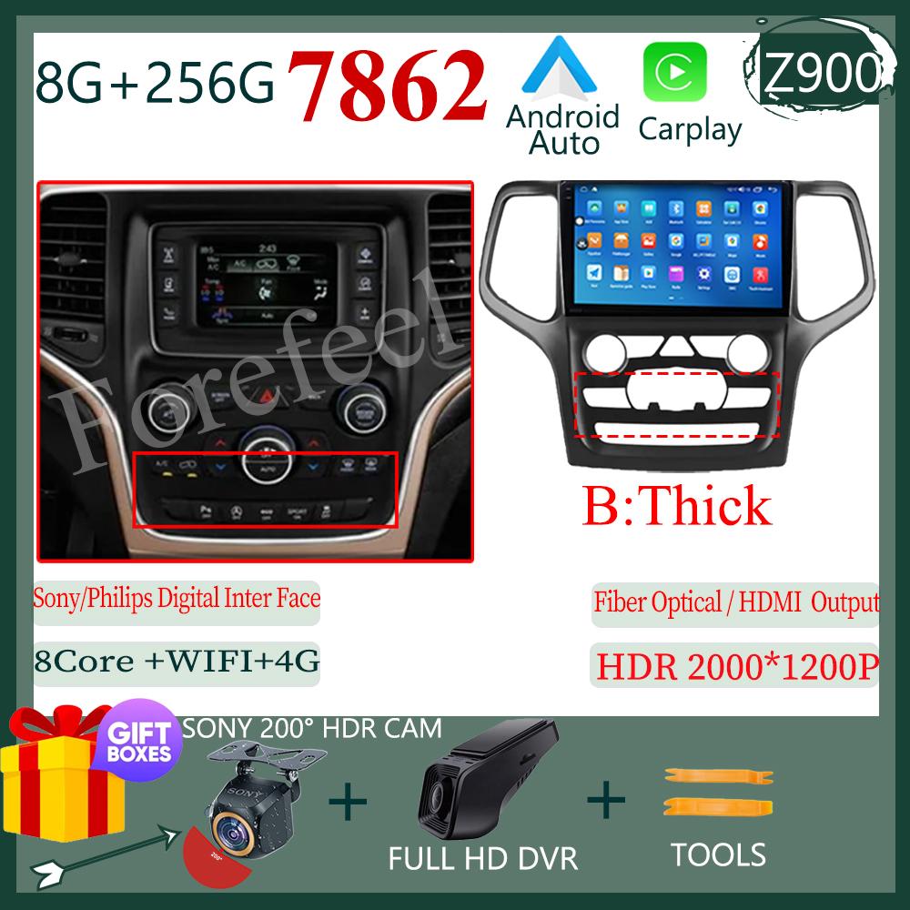 Видео Carplay Android 14 для Jeep Grand Cherokee WK2 2014 Автомобильный Радиоприемник Мультимедиа Авто Стерео Плеер Монитор ТВ GPS DVD DSP IPS BT