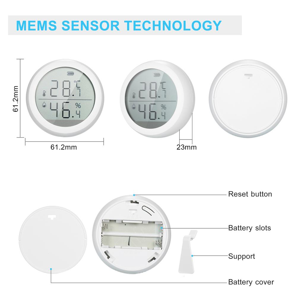 WiFi Thermometer Hygrometer Smart Humidity Temperature Sensor Gauge with App Notification Alert for Home