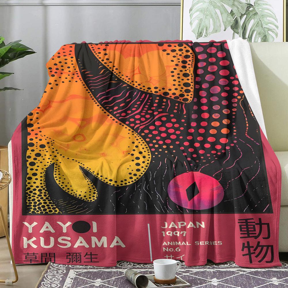 Y-Yayoi K-Kusama Throw Soft Flannel Throw Summer AC Blanket Lightweight Cool Nap Blanket for Sofa Bed Couch Travel