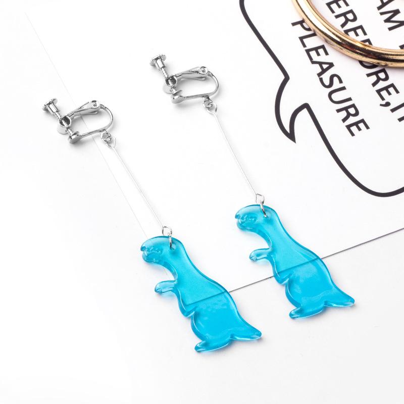Cute and Funny Transparent Acrylic Dinosaur Earrings - A Must-Have for Dino Lovers!