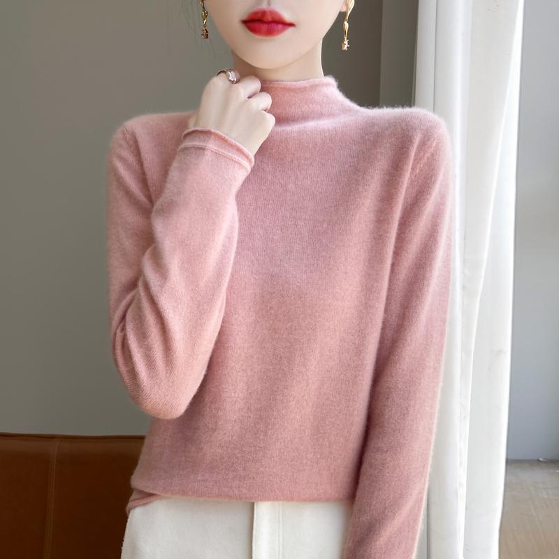 Женский кашемировый свитер Qinghe Cashmere 30% Кашемир 70% Шерсть Осенне-зимний кашемировый пуловер Мягкий и теплый