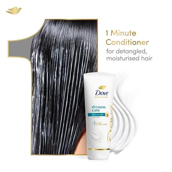 DOVE Dryness Care 1-min Conditoner with Bio-Protein Care and Glycerol for Dry and Rough Hair, for Upto 72 Hours | 175ml