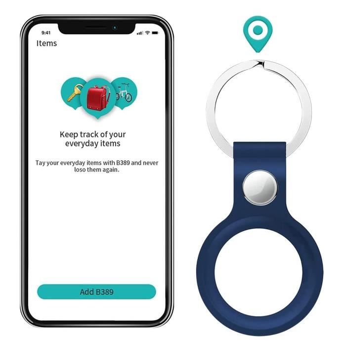 Coque Compatible avec AirTag de 2021 [Lot de 2] Silicone Bleu Foncé Porte Clé de Tag Housse Protection Souple Phonillico®