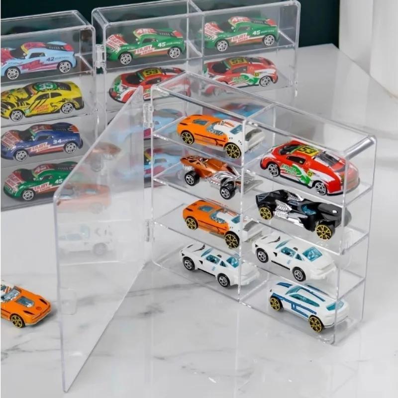 Ящик для хранения игрушек для моделей автомобилей, витрина, штабелируемый, пылезащитный защитный ящик для дисплея Hot Wheel, акриловый небольшой шкаф для демонстрации автомобилей