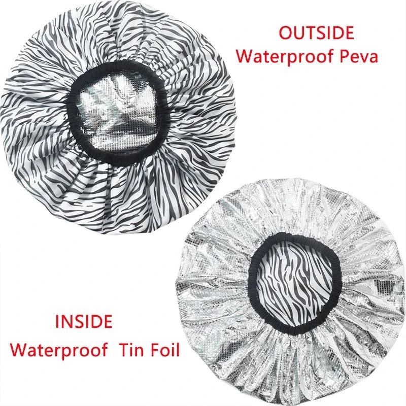 1PC Self-heating Tin Foil Hat Thickened Heating Steam Shower Caps Hair Mask Cap Portable Hair Salon Smooth Hair Oil Baking Cap