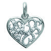 [L5035] - Серебряный кулон «Любовь» серебристо-белый (родиевое покрытие) - 17х14 мм