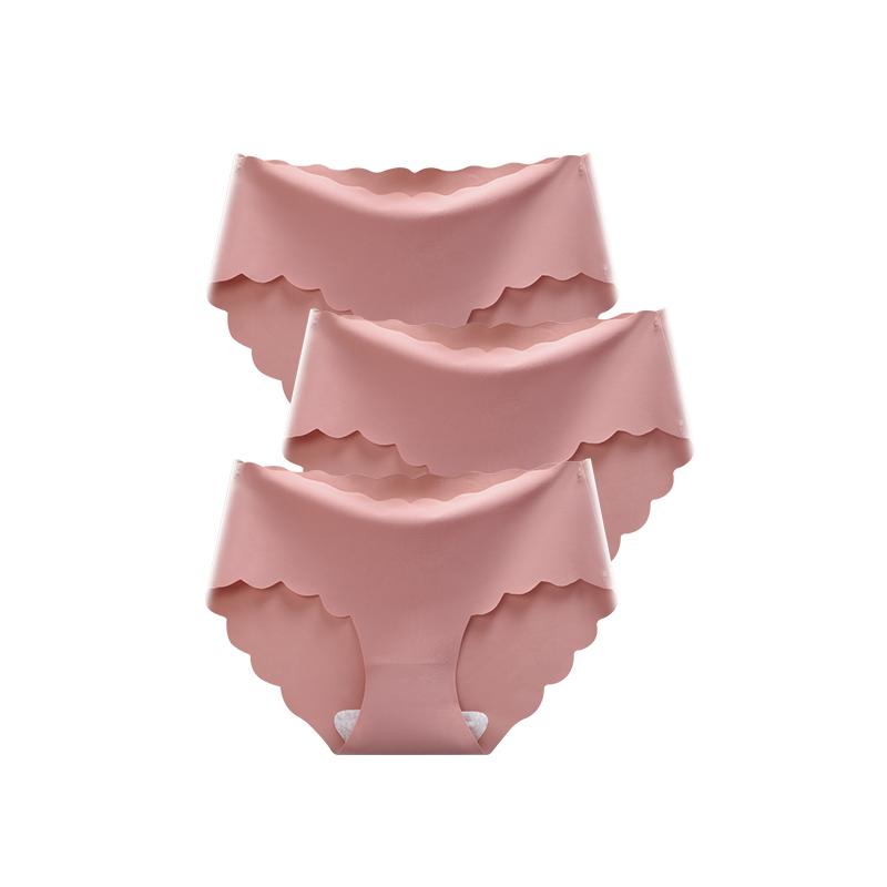 Women's Seamless Panties Sexy Lingerie Underwear 3Pcs/Set For Female Shorts Women Briefs Underpanties Panty Plus Size Pink M-2XL