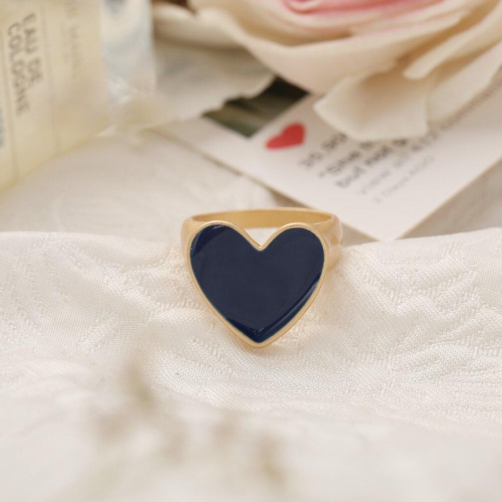 IF ME ювелирные изделия, красочное кольцо для женщин, глянцевое капающее кольцо с сердцем любви, кольцо с персиковым сердечком, изысканное дикое трендовое ювелирное изделие