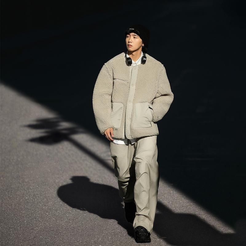 Li Ning CF Suo круглый вырез одна пуговица теплый длинный рукав вязаный свитер мужской свитер лайм AFDU911-2